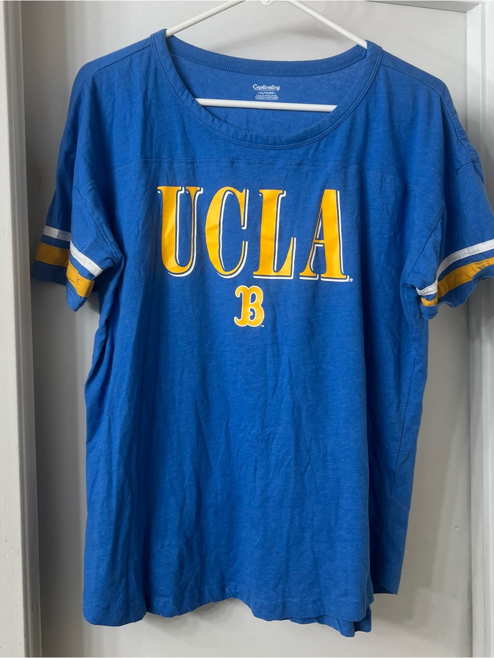 & Other Stories Blue UCLA Graphic Tee with Yellow Lettering